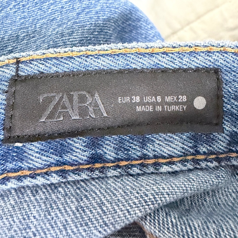 NEW Zara Womens High Waisted Ultra Wide Leg Jeans Blue Denim Size 6 - Picture 5 of 10